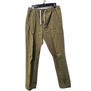 J. CREW Green Re-Imagined Cotton Blend Drawstring Pants  Khaki Women Medium